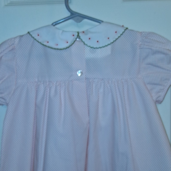 Luliaby Set Pink Polka Dot Dress with Embroidered Collar 4T - Picture 6 of 7